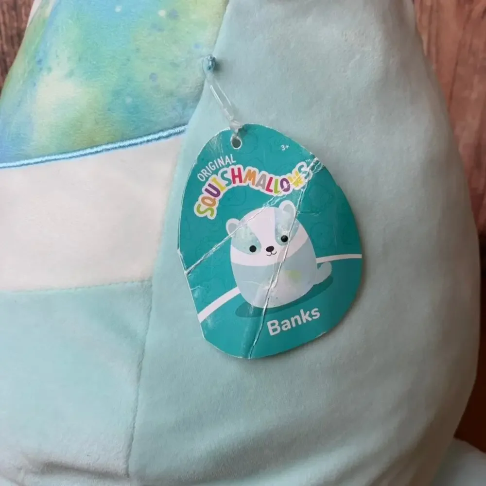 NWT Squishmallows Banks Badger Blue Teal Tie Dye 16in‎
